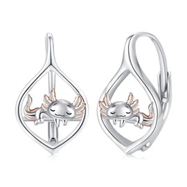 Axolotl Earrings for Women 925 Sterling Silver Axolotl Lever Earrings Jewellery Gifts Hypoallergenic Axolotl Earrings Gift, Sterling Silver