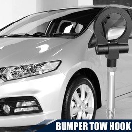 X AUTOHAUX Black Aluminum Alloy Round Front Rear Bumper Trailer Ring Eye Towing Tow Hook Screw for Honda Fit 2nd Gen 2010-2014