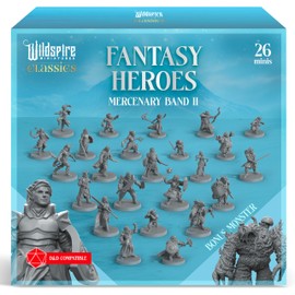 Classic Heroes - Mercenary Band II - 26 Paintable Characters for DND Miniatures Bulk I 28mm Dungeons Dragons D&D Miniatures I DND Minis D&D Figures Dungeons Dragons Figures Pathfinder Compatible