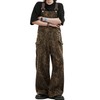 POOPMOOM Leopard Print Jeans Denim Jumpsuit Baggy Overalls For Women