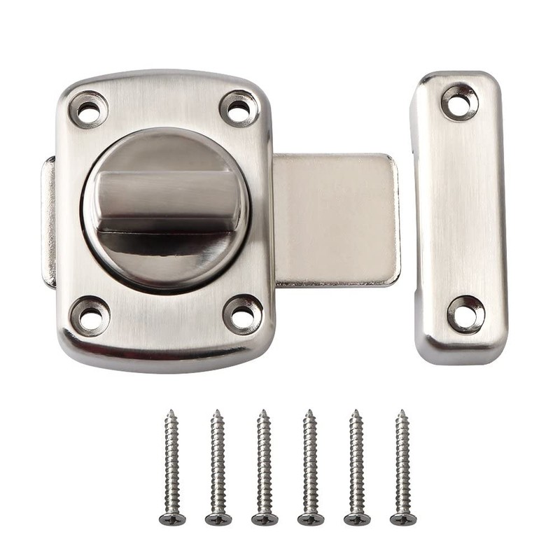 Sayayo Bathroom Latch Rotate Bolt Gate Latch Door Lock, Brushed