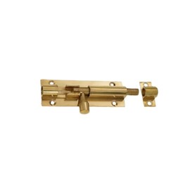Barrel Bolt Door Locks Brass or Chrome Straight Door Bolts 38mm - 75mm (75mm (3"), Brass)