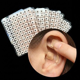 Ear Acupressure Patches with Stone Seeds for Acupoint Therapy 10 Sheets / 60 Pieces 5ea