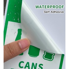 10 Pack Waterproof Recycle Sign for Trash Can(Large),Cans and Bottles Only Stickers for Family,Business,Shops,School,Public Area(4"x6")