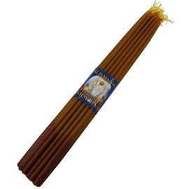 33 Natural Beeswax Taper Candles 11" Tall Blessed Church Jerusalem Holy Land Candles