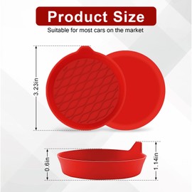 4 PCS Car Cup Coaster, Non-Slip Cup Holder Insert Coasters, Silicone Car Cup Holder Coasters, Universal Recessed Drink Cup Mat, Car Accessories Interior for Women and Man (Red)