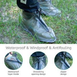 Waterproof Shoe Covers 2 pairs Rain Shoe Covers for Men Women and Children for Outdoor Activities