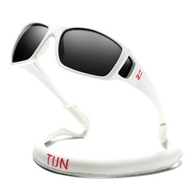 TIJN Polarized Sports Sunglasses for Men Women, UV400 Protection Goggles Driving Running Golf Sports Glasses with a Floating Strap, Sonia