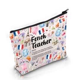 VAMSII French Teacher Appreciation Gift French Teacher Definition Makeup Bag French Lover Cosmetic Bag French Language Teacher Merch (French Teacher Definition M)