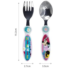 Minnie Mouse 2 Piece Stainless Steel Cutlery Set Non-Toxic Spoon and Fork for Kids