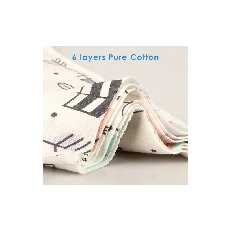 5 Absorbentes Insertos Estampados De Algodón De 6 Capas