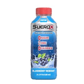 SueroX Zero Sugar Electrolyte Drink for Hydration and Recovery, Blueberry Reboot, 21 Ounce, 12 Count