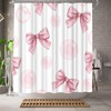 WELMECO Bow Shower Curtain Cute Bow Knot Girls Bathroom Decor