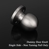 Probrico(1 Pack) Round Satin Nickel Single Dummy Door Knobs, Individual