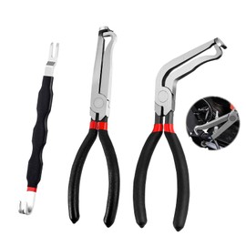 3PCS Disconnect Pliers Set, 8" 60-Degree High Carbon Steel Automotive Electrical Connector Pliers with Anti-Slip Handle Fuel Line Disconnect Tool for Car Repair