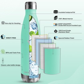 Vikaster Thermos Flask 0.75 L, Leak-Proof Thermos 750 ml, BPA-Free Reusable Thermos Flask, Stainless Steel Drinking Bottle for Camping, Yoga, Gym, Fitness, Travel, Outdoor