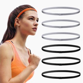 Hair Band Sweat Prevention Hair Band Elastic Quick Drying Fiber Thin Exercise Sweat Prevention Hair Band Face Wash Exercise Antibacterial Deodorization Moisture Absorption Black 3 Piece Set + Gray
