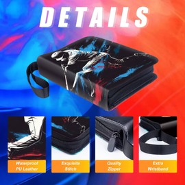Baseball Card Binder,4-Pocket Cards Holder,Trading Card Binder Fits 400 Cards With 50 Removable Double Sided Sleeves,Portable Cards Album Case for Sports Cards Collection