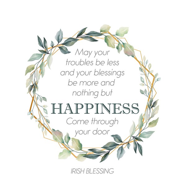 Irish Blessing Wall Art Decor Print, May Your Troubles Be