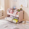 Delamu Makeup Organizer Countertop with 6 Brush Holder, Bathroom Countertop