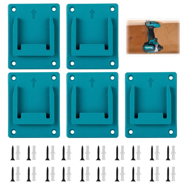 5 Pack Tool Holder,Wall Mount Li-ion Drill Tools Holder,Compatible with