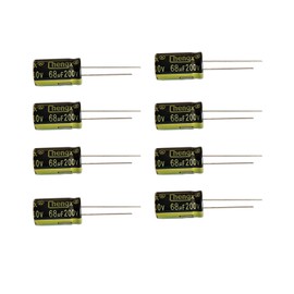 68uF 200V 13X20 +/-20 porcentaje, 40 a +105 grados centígrados, 12 piezas de condensador electrolítico de aluminio, 68uF 200V condensador, 68uF, condensador de 200V, 68uF, condensador de 68uF 200V