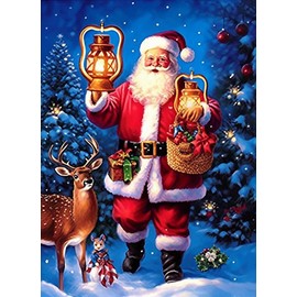 Diymood DIY 5D Diamond Painting Kits for Adults Santa Claus - Diamond Art Kits for Adults Deer | Full Drill Round | Crystal Mosaic Picture | Beginner | Home Wall Decor | 12x16 Inch