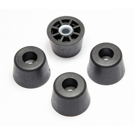 4 Medium Extra Tall Round Rubber Feet Bumpers - .625 Inch H X .932 Inch D - Made in USA