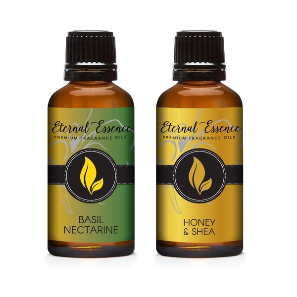 30ML - Pair (2) - Basil Nectarine & Honey & Shea - Premium Fragrance Oil Pair - 30ML