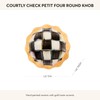 MACKENZIE-CHILDS Petit Round Knob, Decorative Drawer Pull Knob, Black-and-White Courtly