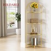 Crofy Foldable 4 Tier Corner Shelf, Metal Corner Plant Stand