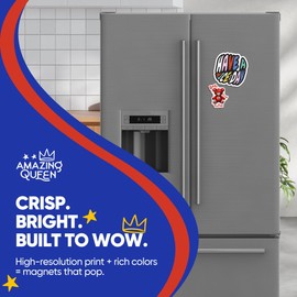 Cute Teddy Bear Magnets - Smile Through The Pain - Whimsical Decor - 2 Pack 5" Wide Design - Sticks to Fridges, Lockers, Toolboxes & More - Made in USA - AQM3838