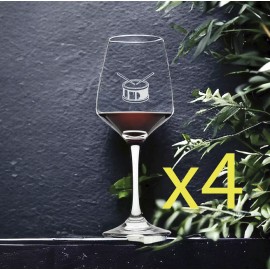 Unmarked Snare Drum Wine Glasses x4 Premium 12 Oz Personalize Band Music Gift NEW