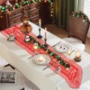 Christmas Table Runner, 71 Inch Red Flower Fabric Table Runner