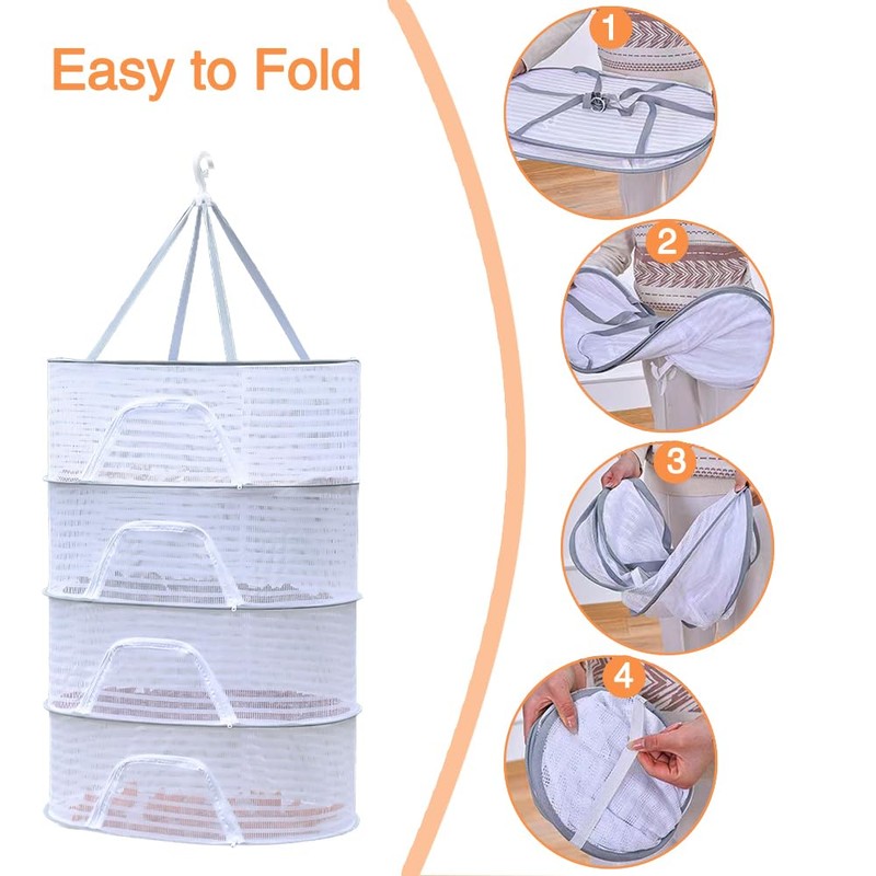 Cudeyrey Herb Drying Net, 4-Layer Hanging Drying Net, Mesh Drying