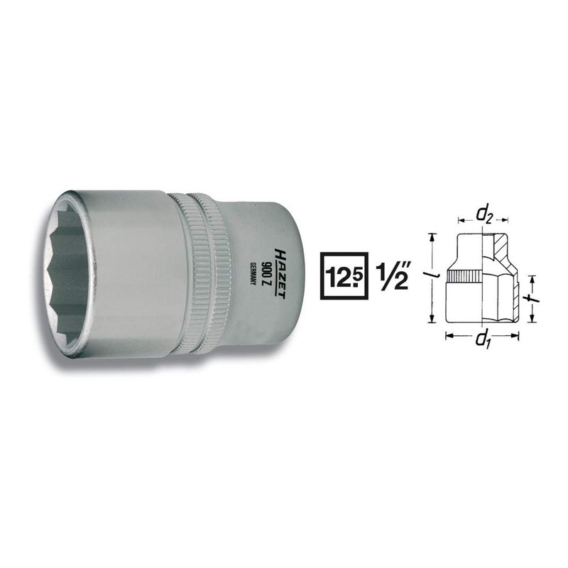 HAZET 900Z-25 Dual Side Width: 1.0 x Drive Angle: 0.5