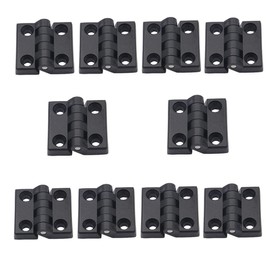 bnafes Hinge1.97" /50mmx50mm Black Plastic Cabinet Door Reinforced Ball Bearing Hinge -10pcs