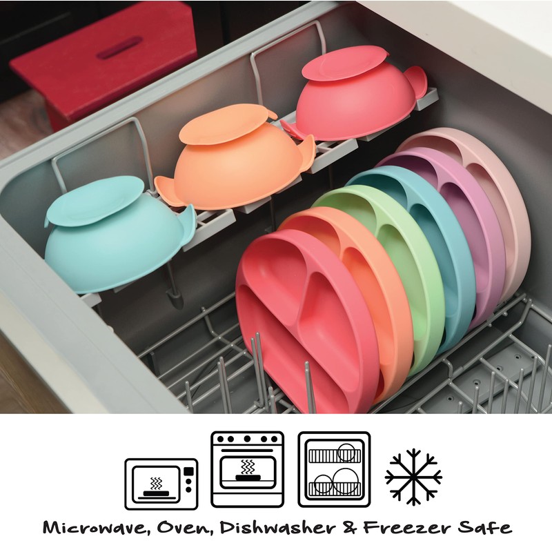 PrimaStella Unbreakable Silicone Non-Slip Bowl and Chew Spoon Set for