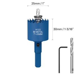 ANDELI 1" Bi-Metal Hole Saw with Center Drill, to be Assembled, high Opening Efficiency for Wood, Corn Hole Boards, Plastic, plasterboard and Thin Sheet Metal Openings