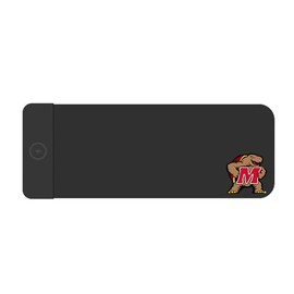 OTM Essentials University of Maryland Classic Wireless Charging Cloth Desk Mat, Durable Office Supplies, Non-Slip Base, Quick Charging Wireless Desk Pad, Black