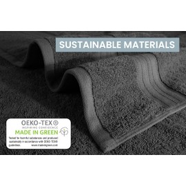 Bennett & Shea Home 8-Piece Luxury Hand Towels, Odor Resistant, 16 x 28 Premium Hand Towels for Bathroom, Highly Absorbent and Quick Dry Bath Towels, Soft Towel Set, Obsidian Charcoal