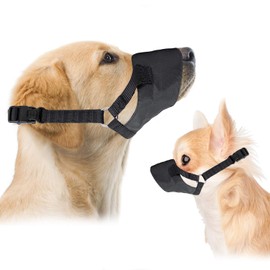 Downtown Pet Supply Soft Flexible Mesh Dog and Cat Muzzle for Barking Biting or Chewing, Humanely Train Behavior and Obedience, Gentle Halter Leader for Small Medium and Large Breeds