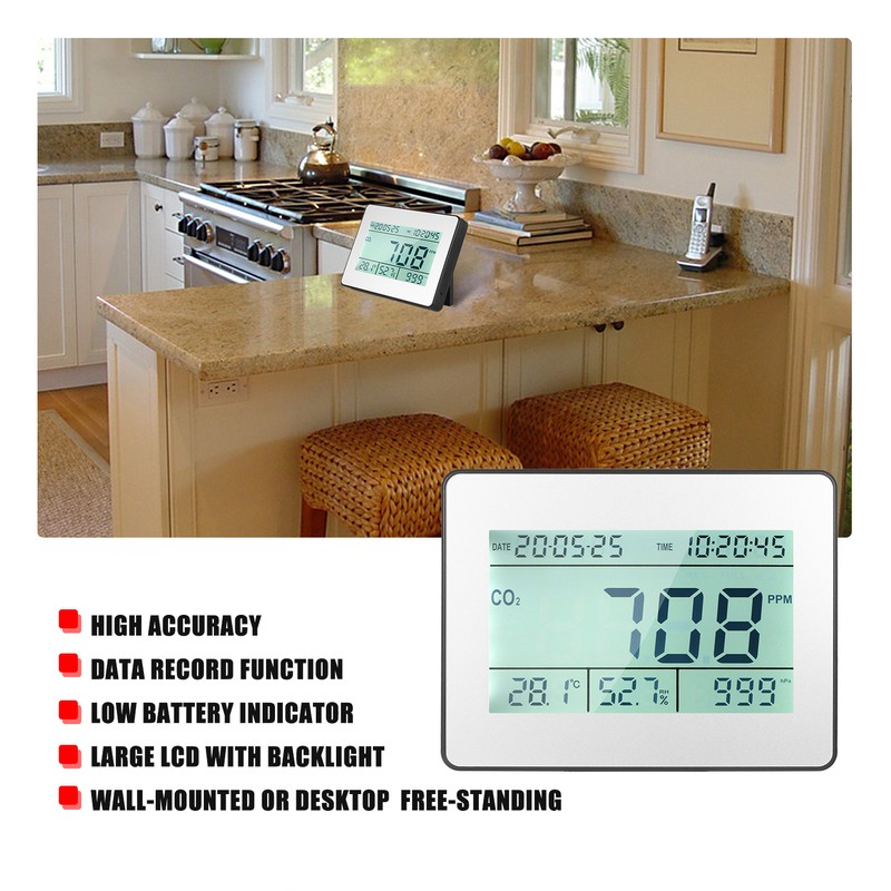 Carbon Dioxide Detector Air Quality Monitor Meter with Data Logging