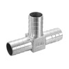 sourcing map 1-1/4" Tee Hose Barb Pipe Fitting, 304 Stainless