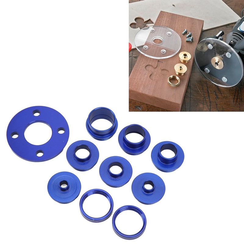 10 Pcs Set Router Template Guides Bushing High Strength Aluminum