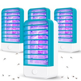 4 Pack Plug in Bug Zappers Indoor Flying Insect Trap, Fly Traps for Indoors, Electronic Mosquito Zappers Killer Gnat Traps with LED Light for Patio, Bedroom, Kitchen, Office, Baby Room