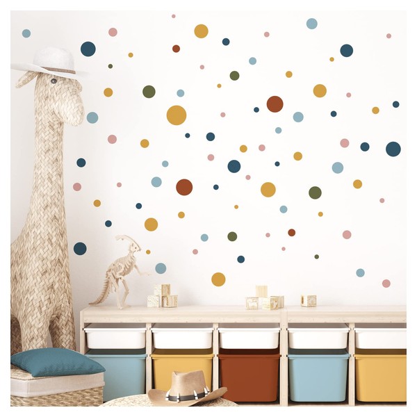 Little Deco DL898-2 Set of 120 Circles Wall Stickers Colourful