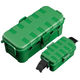 RESTMO Outdoor Waterproof Electrical Box with 1 Medium, IP54 Weatherproof Extension Lead Cover, Protect Outlet, Plug, Socket, Timer, Power Strip, Holiday Light Decoration, Green