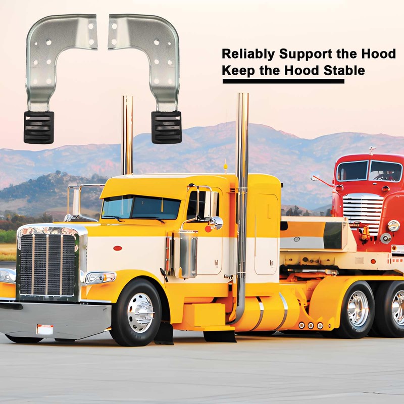 2 Pack Left & Right Hood Bracket Fit for Peterbilt