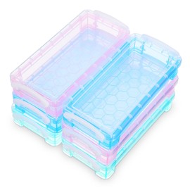 SHOWERORO 6 Pcs Transparent Pencil Case Marker Storage for Capacity Clear Pencil Box Space Saving Design for School Office Stationery Organization